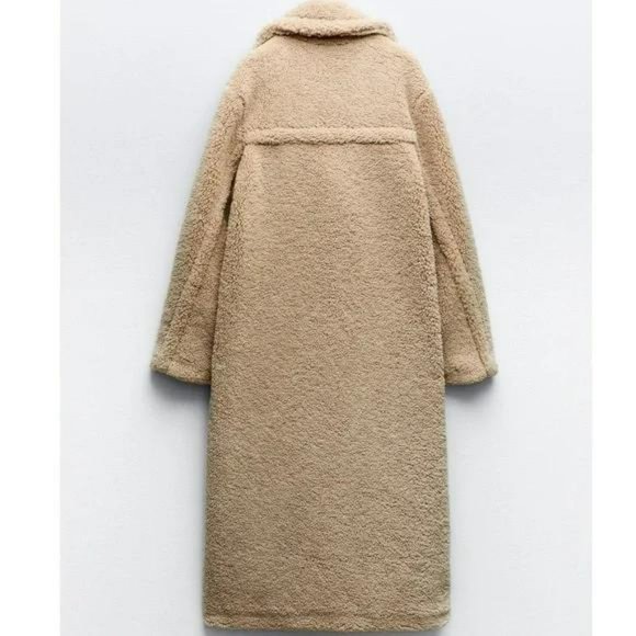 ZARA EXTRA LONG FAUX SHEARLING COAT - Picture 4 of 5